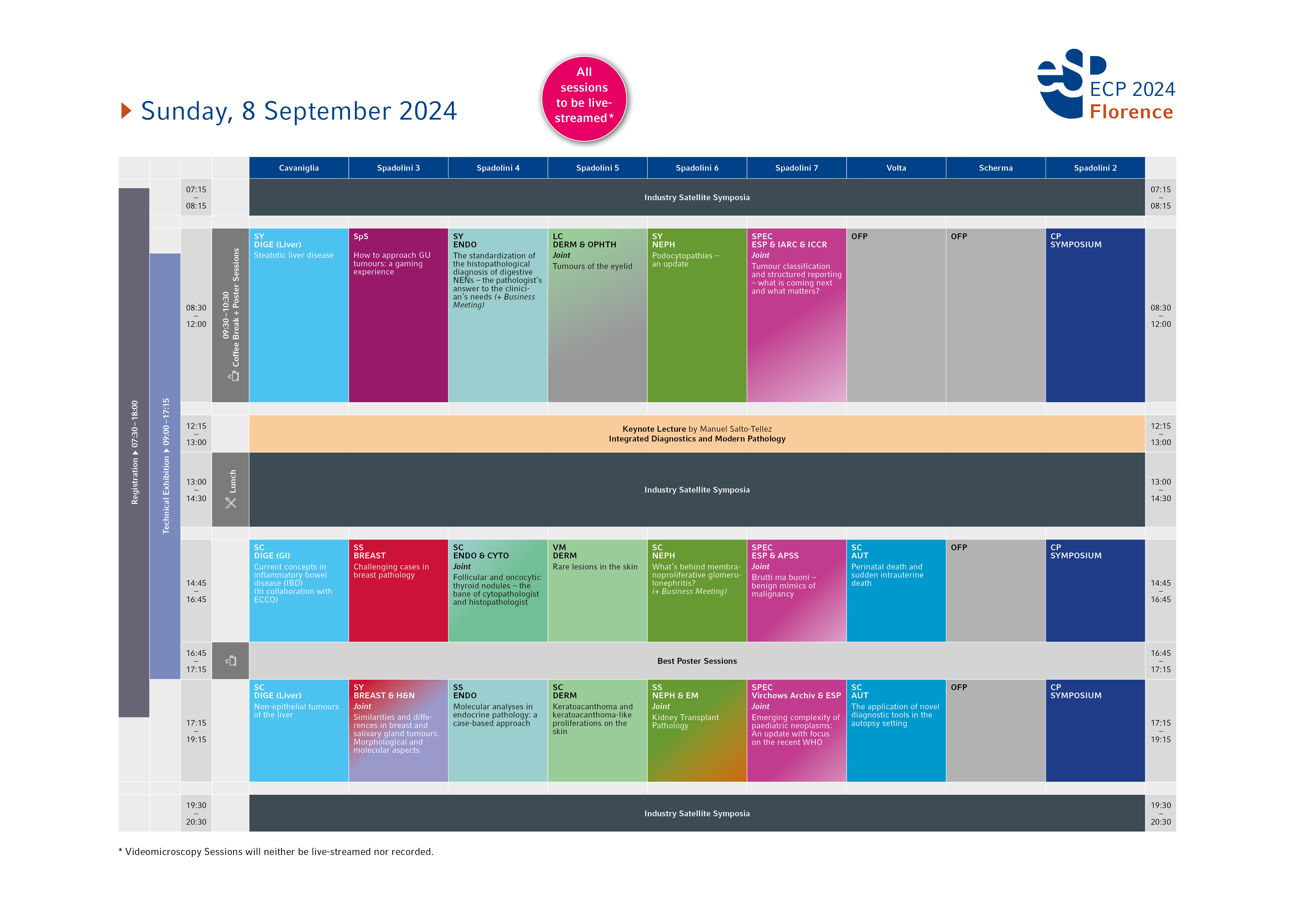 Programme Schedule - Sunday, 8 September 2024