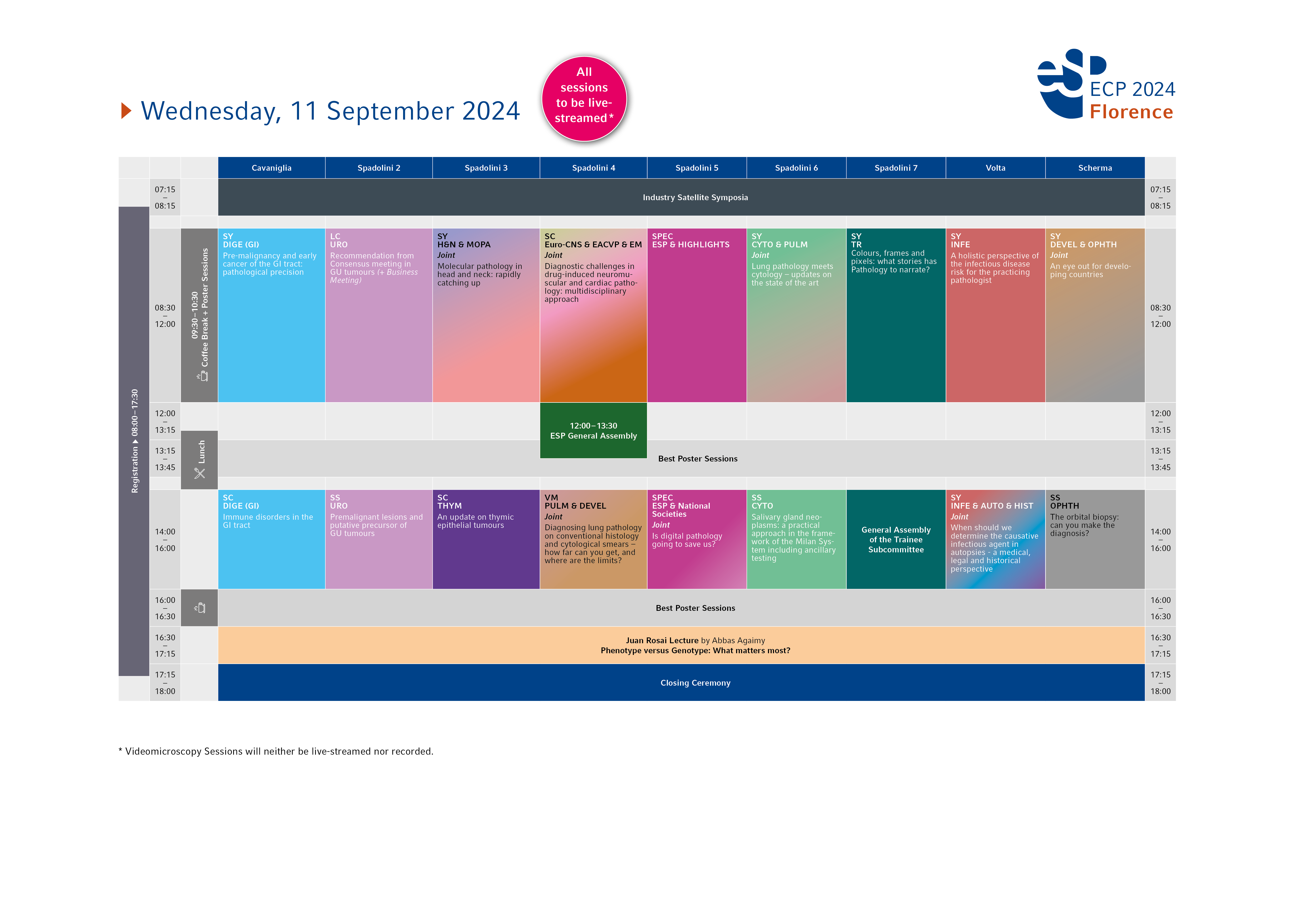 Programme Schedule - Wednesday, 11 September 2024